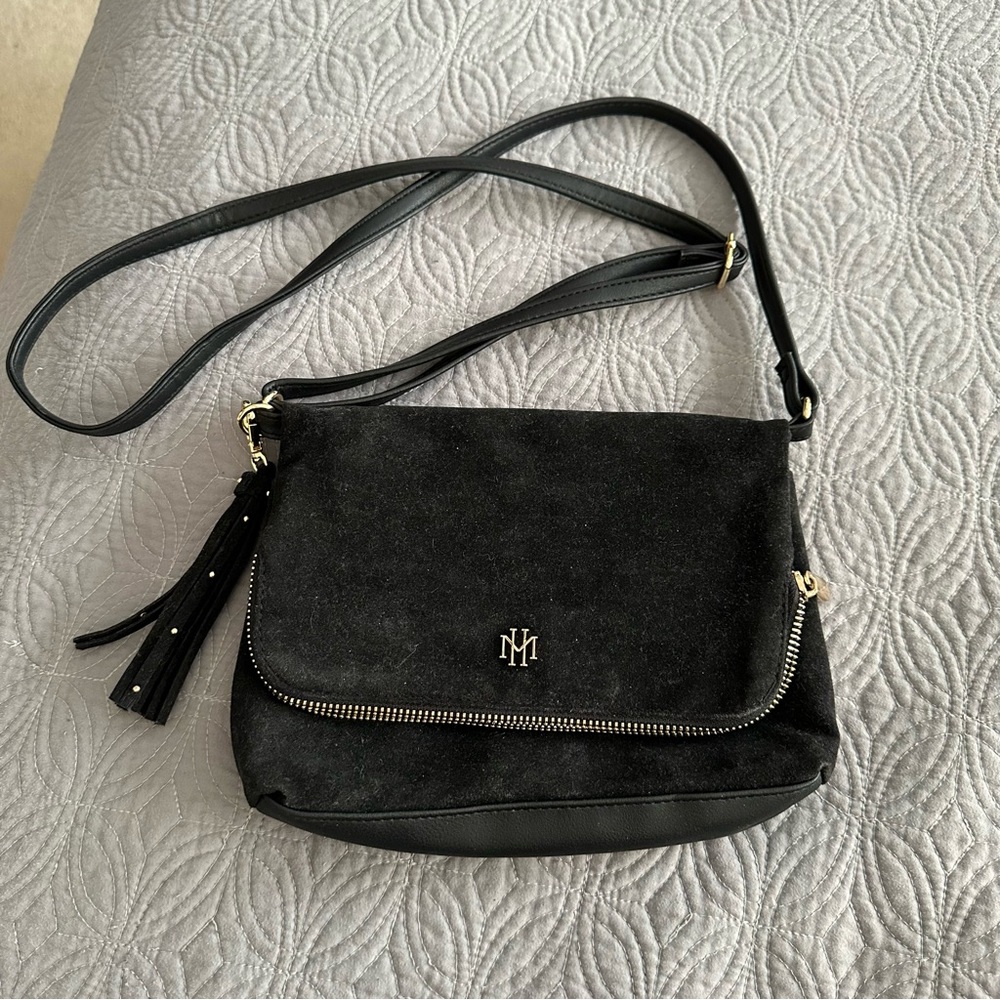 Black Mark & Hall Suede Crossbody Bag